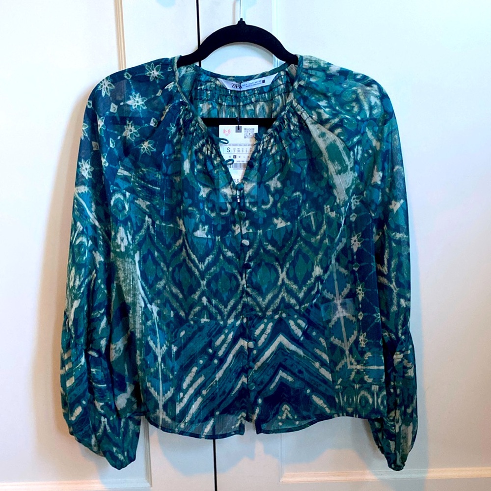 Zara Sheer Shimmer Blouse